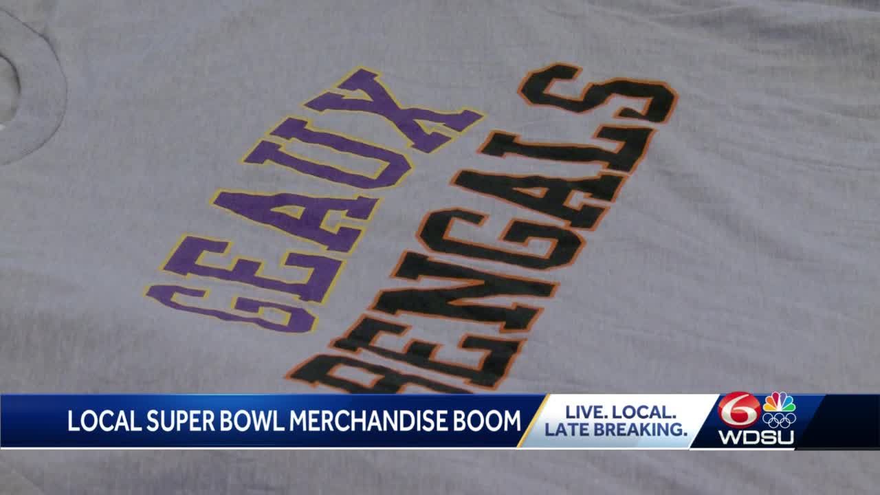 Geaux Bengals': Ahead of Super Bowl LVI, Louisiana retailers sell big with  Cincinnati swag