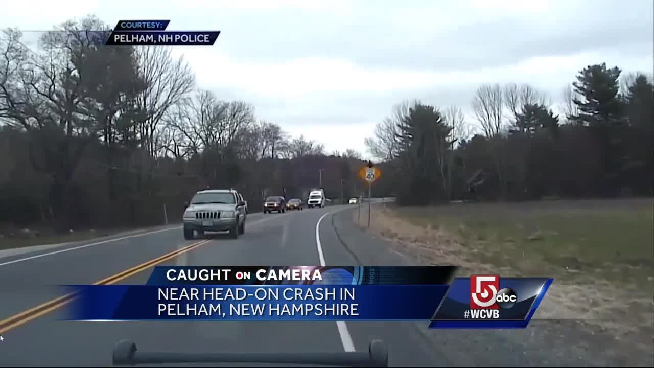 Police dashcam catches near head-on crash