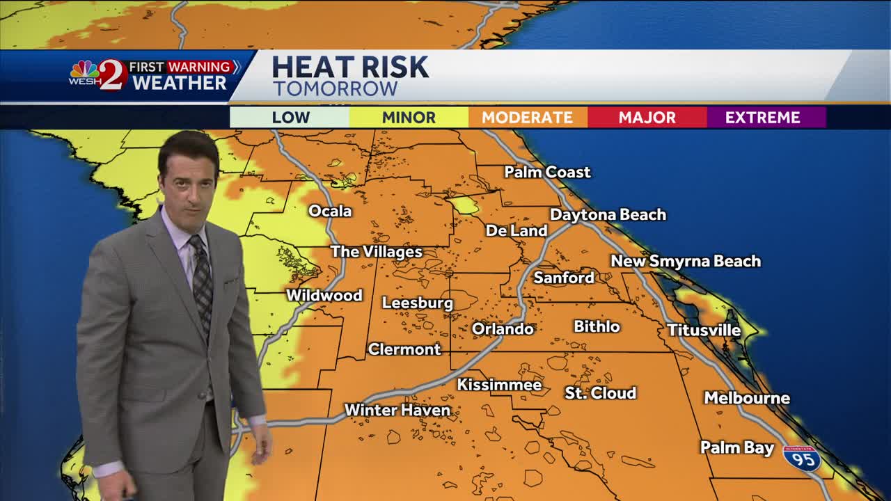 Watching the weekend heat risk as temps climb into the upper 90s! May 16