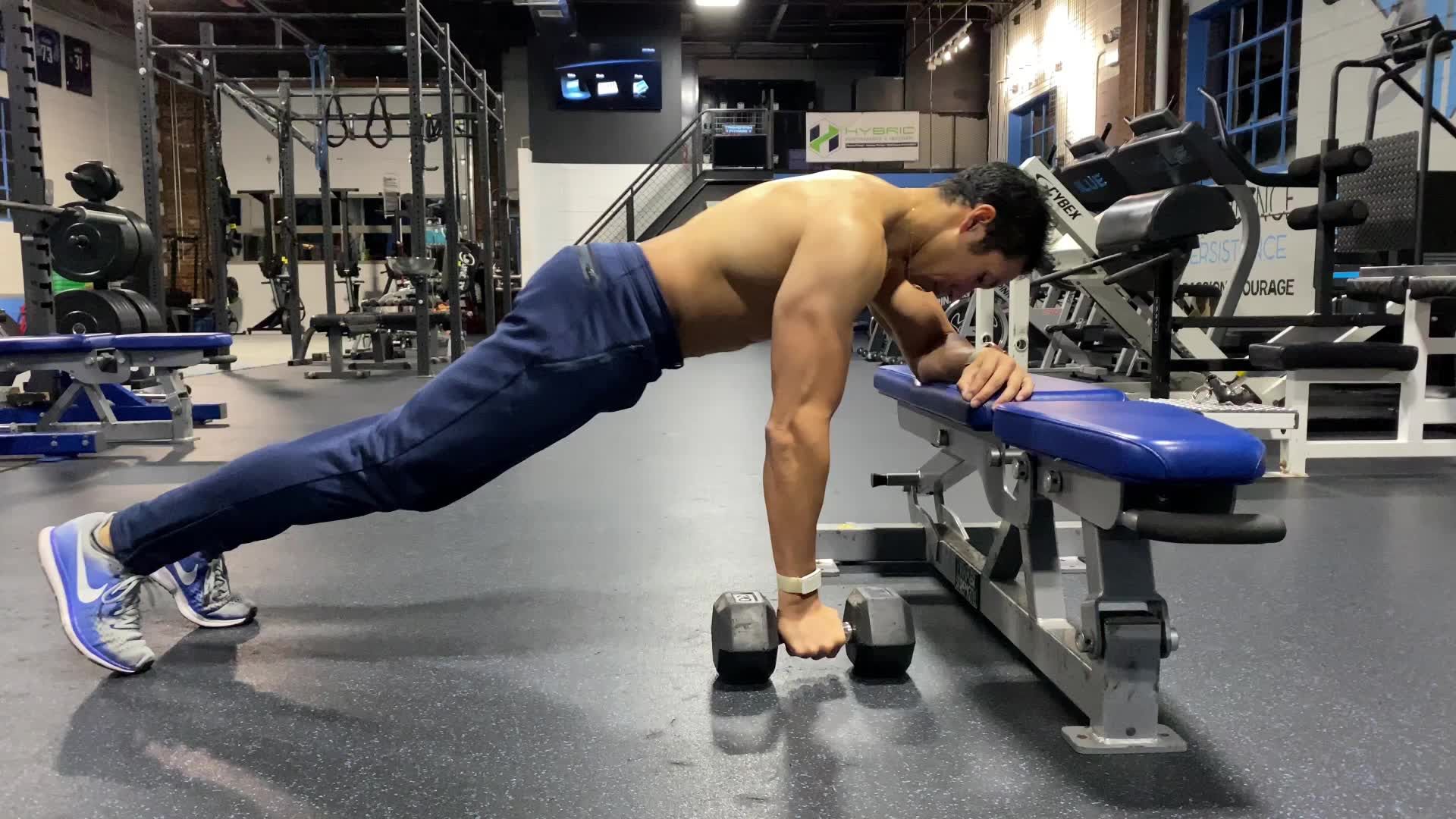 elevated plank row
