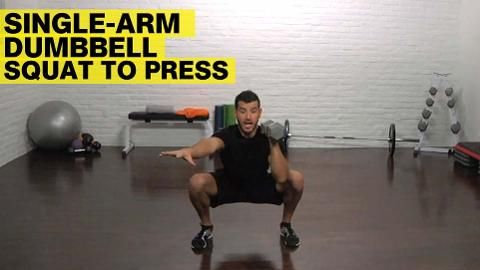 preview for Single-Arm Dumbbell Squat to Press