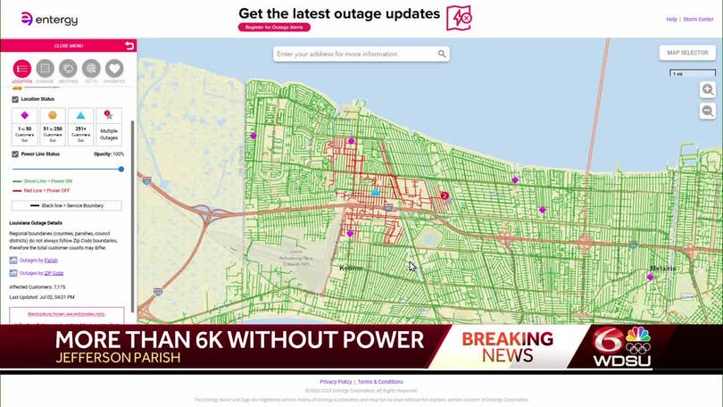 Jefferson Parish Entergy Kenner outages