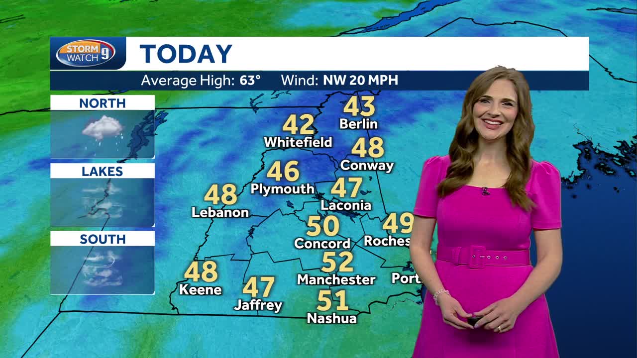 Video: Scattered showers, winds picking up in parts of NH
