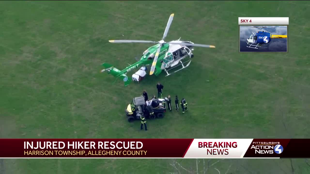 Woman pulled from hillside after reportedly falling over cliff along hiking trail in Harrison Township