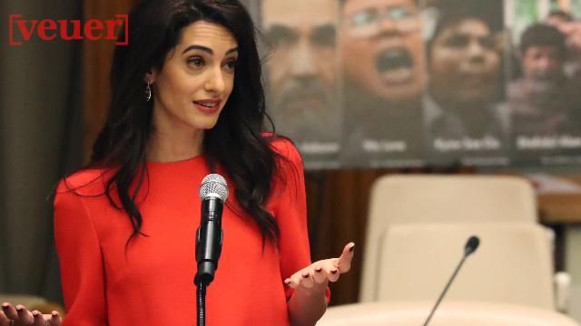 preview for Amal Clooney Slams Donald Trump at United Nations Correspondents Association Awards