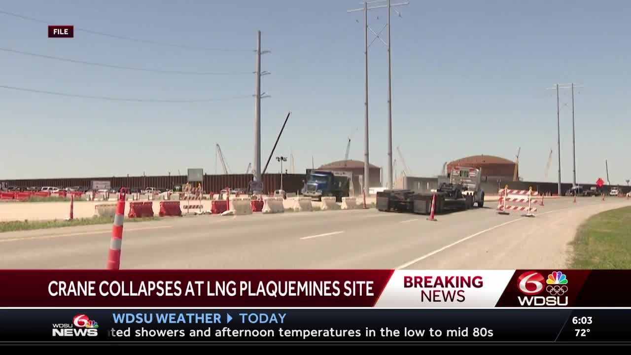 Crane collapses at LNG Plaquemines site, sheriff's office investigating