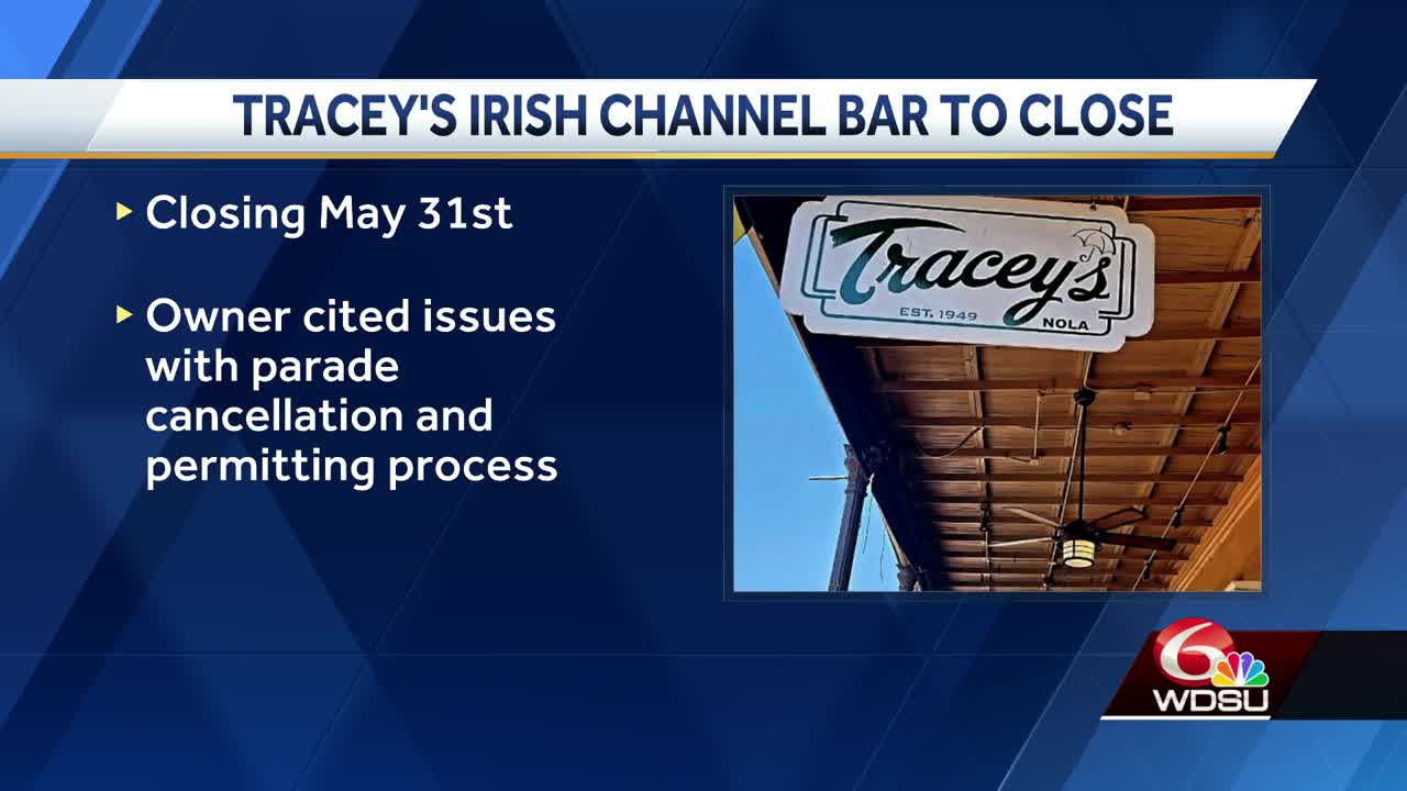 Tracey's Original Irish Channel bar closing after 15 years