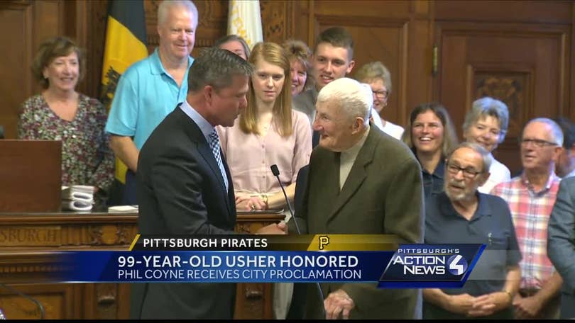 Pirates Celebrate Long-Time Usher Phil Coyne's 100th Birthday