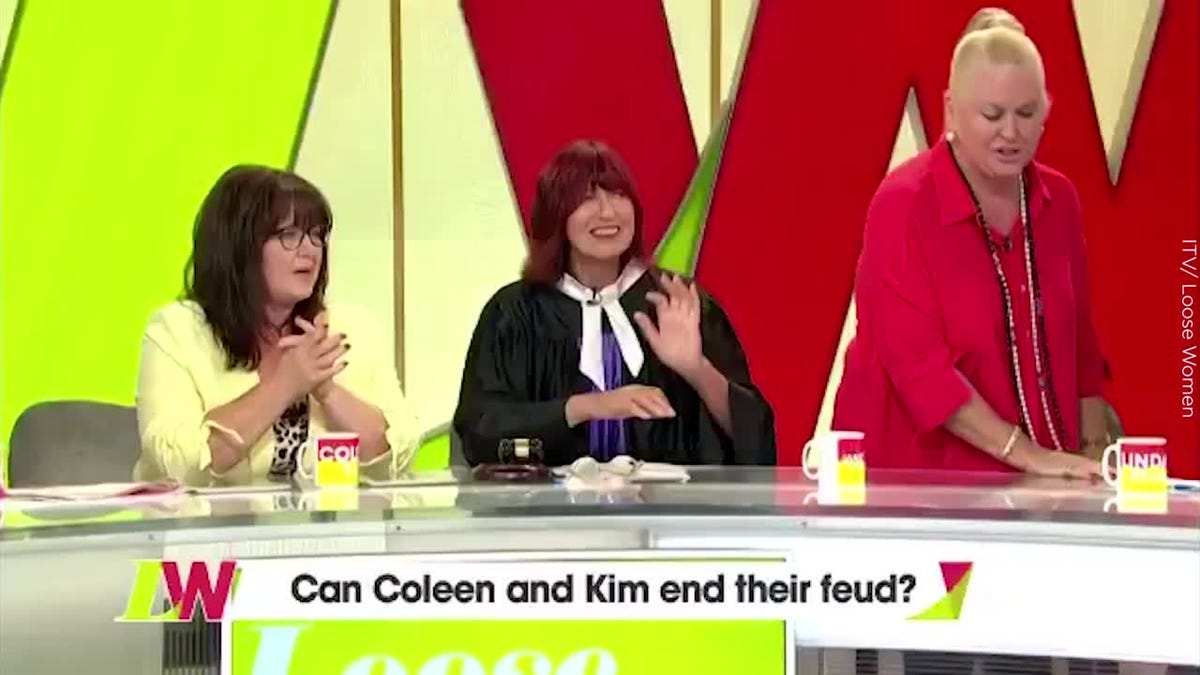 Kim Woodburn walks off the Loose Women set