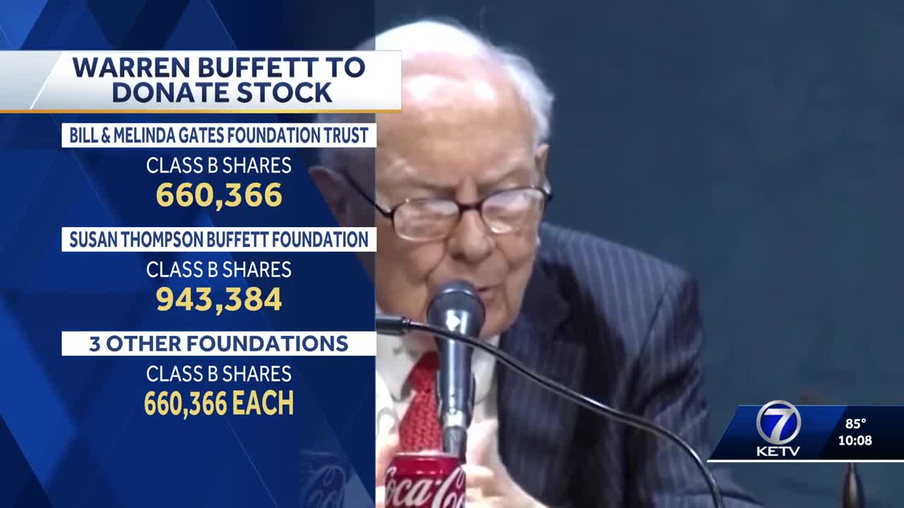 Omaha's Warren Buffett is reportedly donating $6 billion worth of his company's stock to 5 organizations