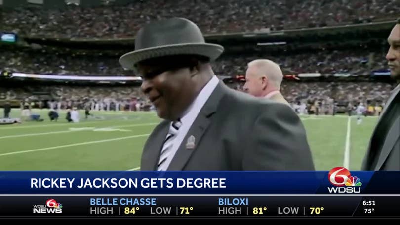 NFL Hall of Famer Rickey Jackson receiving diploma from Pittsburgh