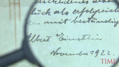 preview for A Handwritten Note on Happiness by Albert Einstein Has Sold at Auction for $1.3 Million