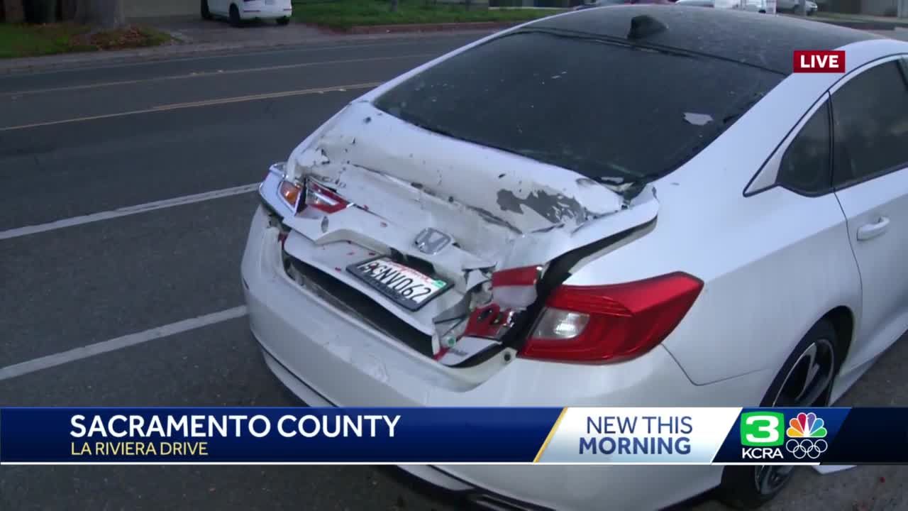 Parked cars damaged in hit and run rollover crash in Sacramento