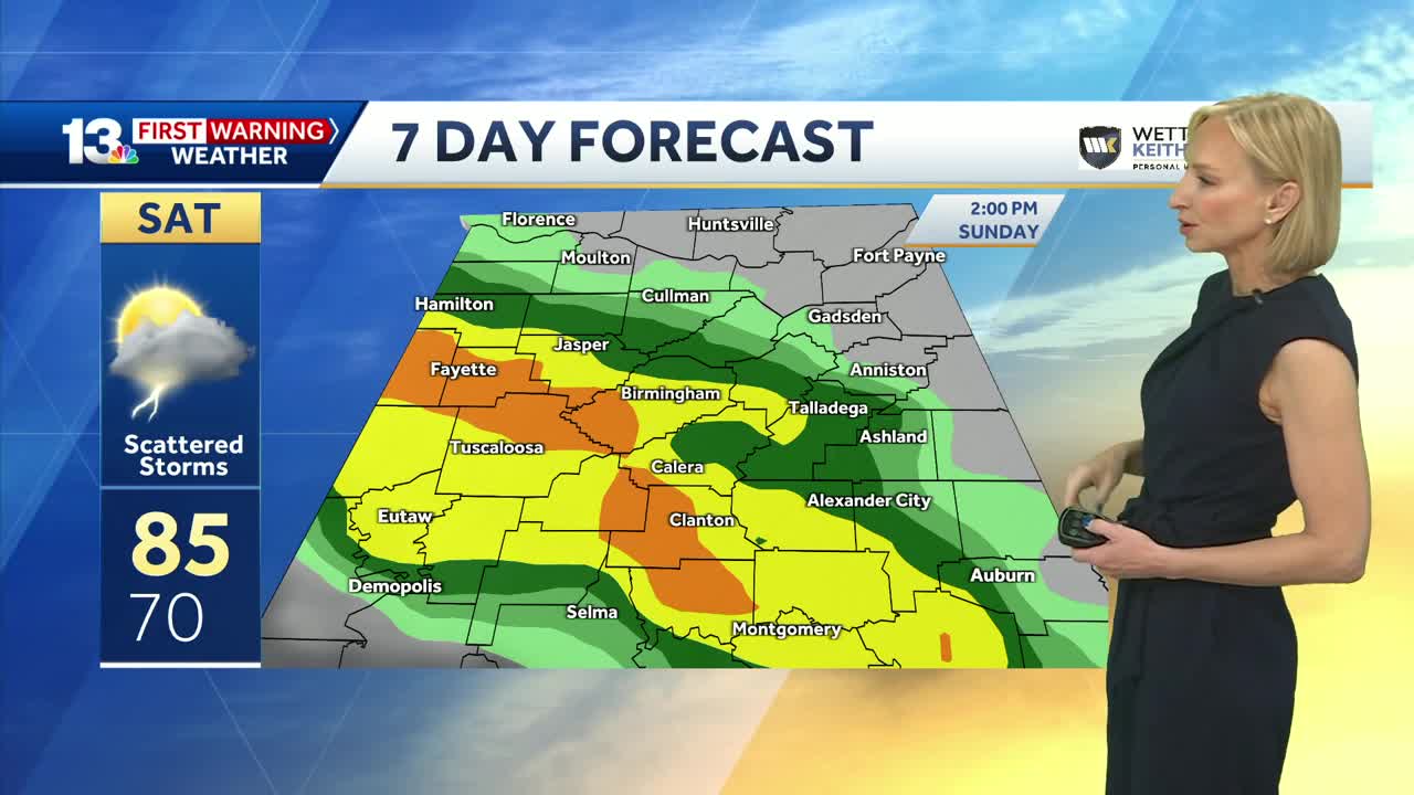 Alabama's weather gets hotter ahead of more rain and storms over the weekend