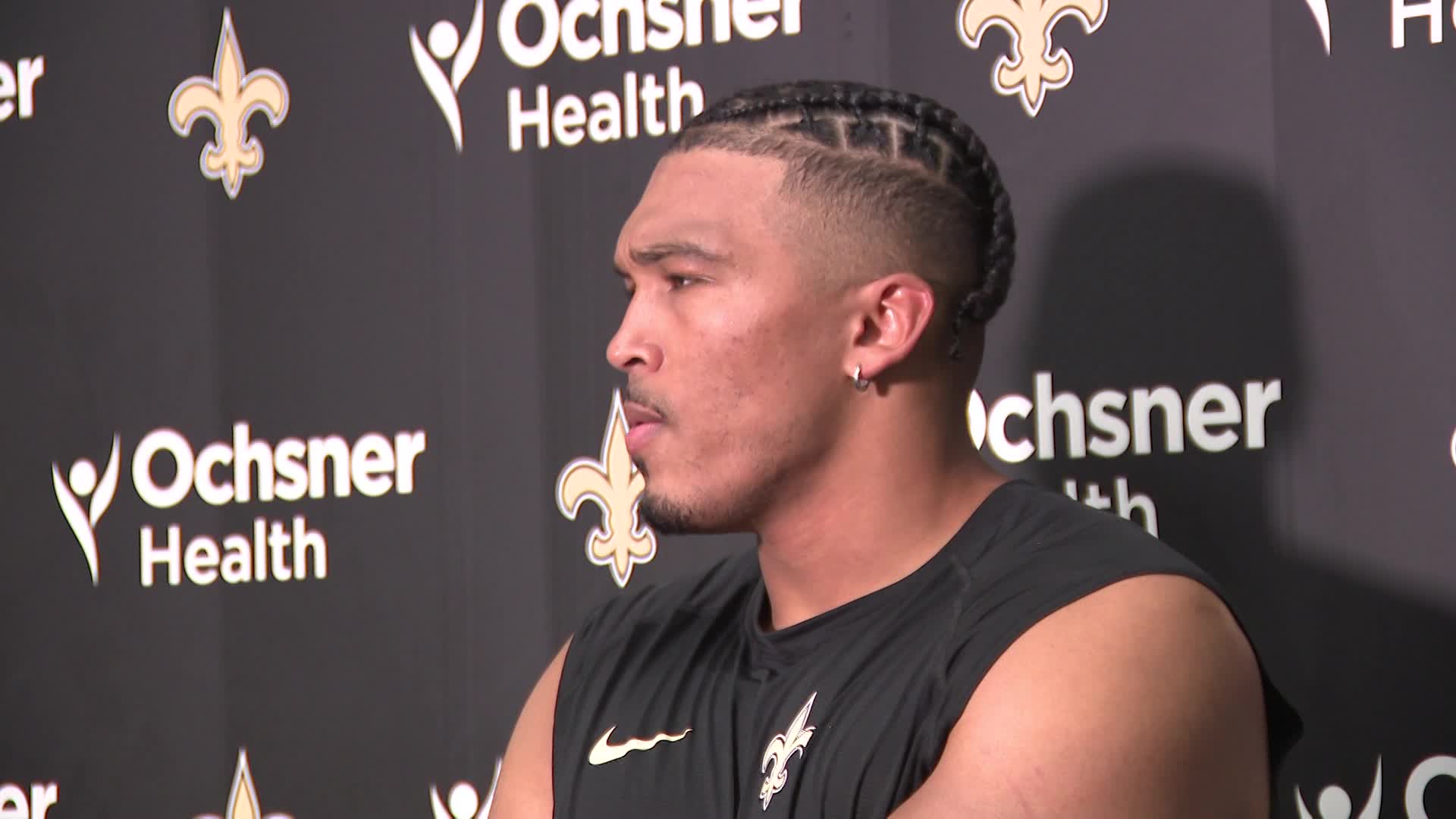 New Orleans Saints defensive end Payton Turner came up with key