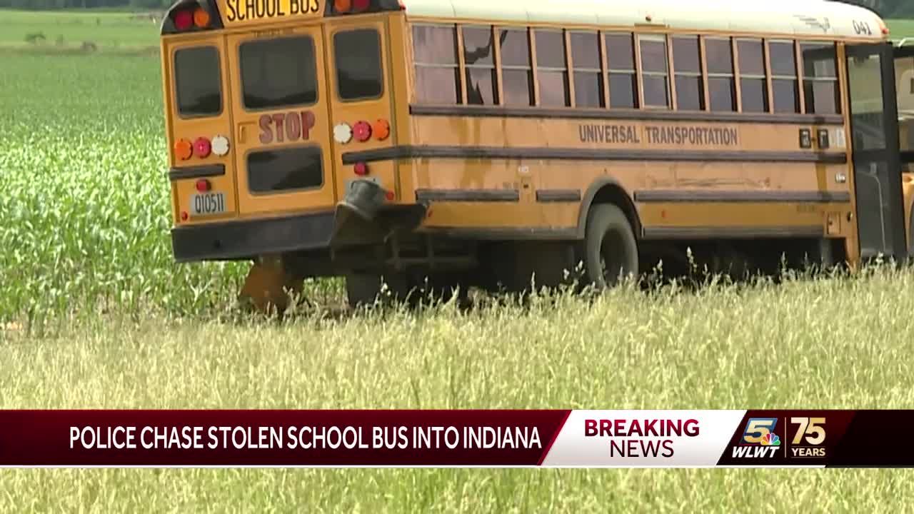 School bus stolen from Cincinnati leads to police chase ending in Indiana