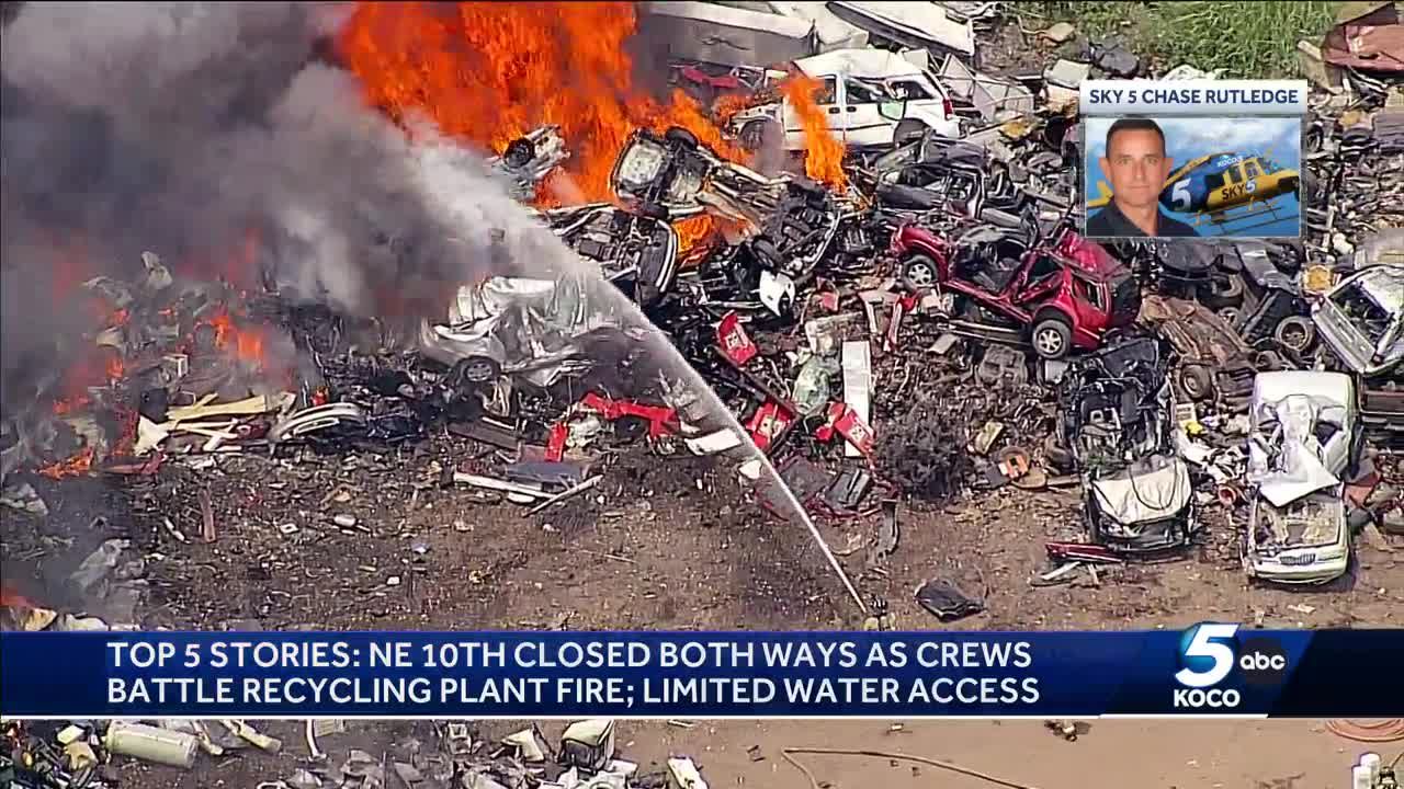 Fire at recycling plant causes large plume of black smoke over part of Oklahoma City