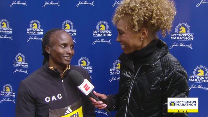 2023 Boston Marathon: Hellen Obiri and daughter Tania capture hearts with  finish line greeting