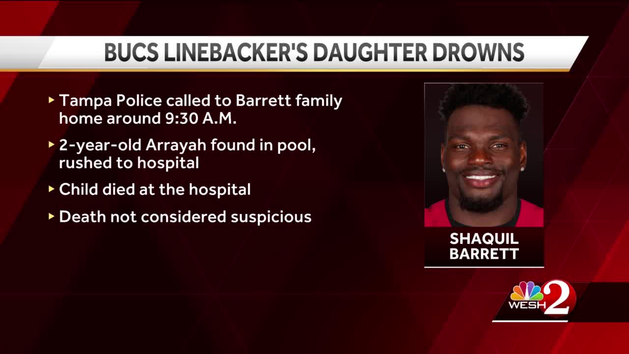 Shaquil Barrett: Tampa Bay Buccaneers player's 2-year-old daughter