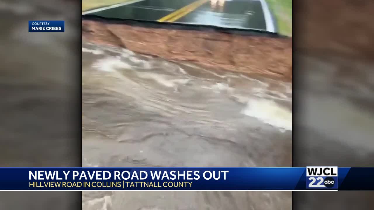Roads wash out after heavy rain across Southeast Georgia