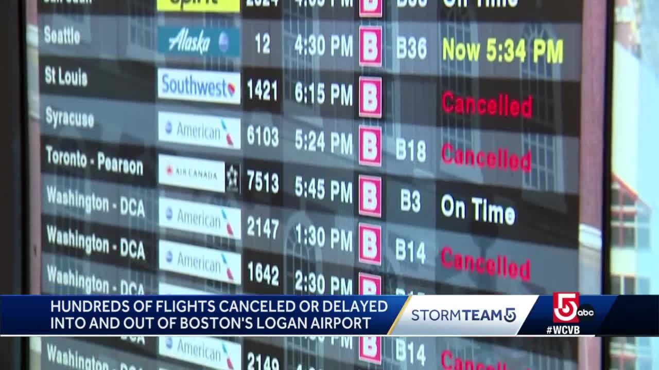 Hundreds of flights canceled delayed at Logan Airport