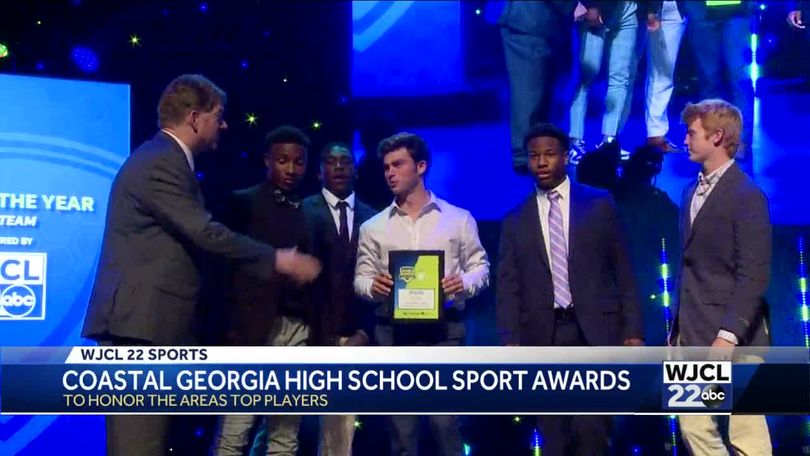 Coastal Empire High School Sports Awards winners with Andruw Jones
