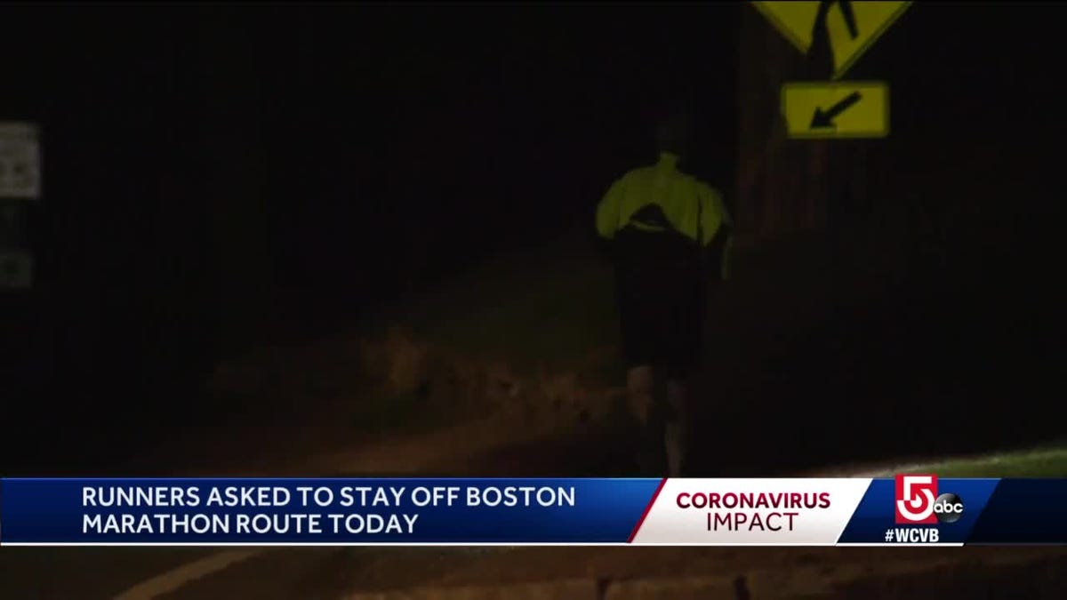 preview for Runners asked to stay off Boston Marathon course