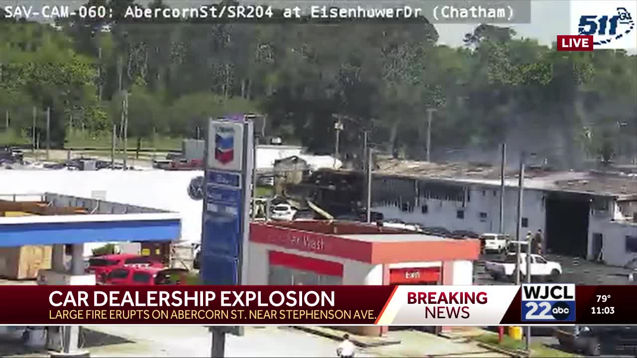 Explosion reported at Savannah car dealership