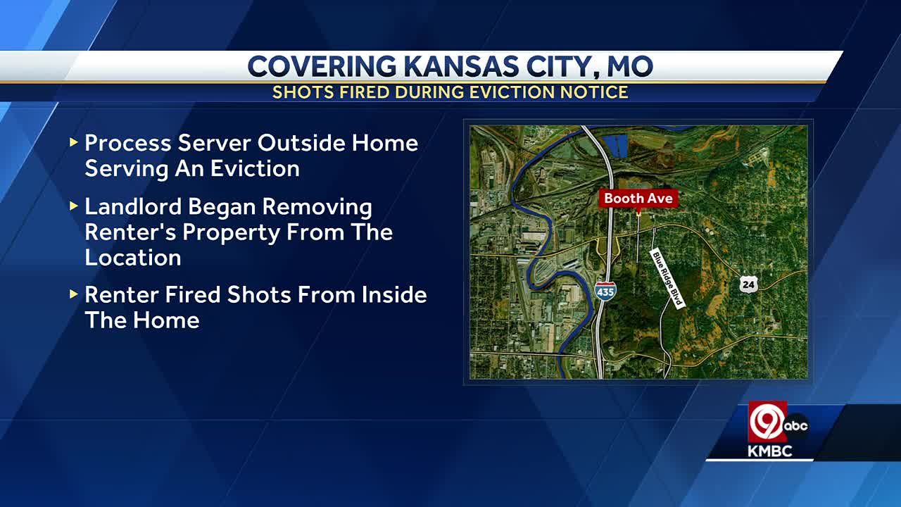 Shots fired during eviction notice in Kansas City