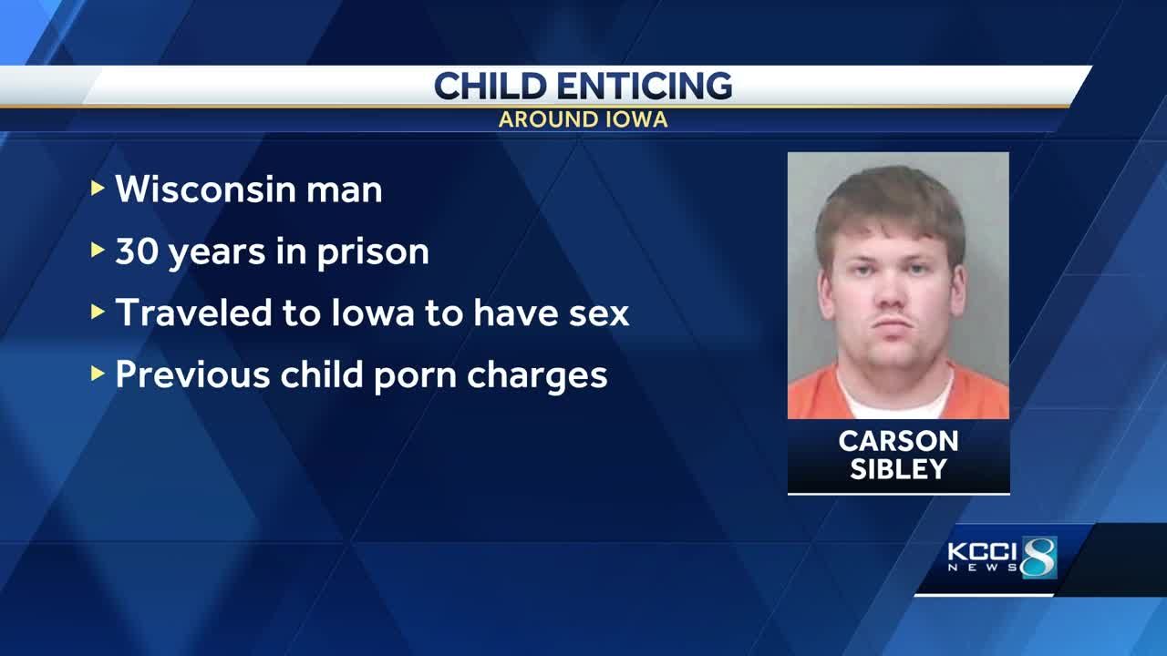 Wisconsin man sentenced in Iowa to prison for enticing minor