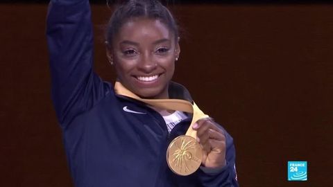 preview for Simon Biles makes history: American gymnast wins record 25th World Championship medal