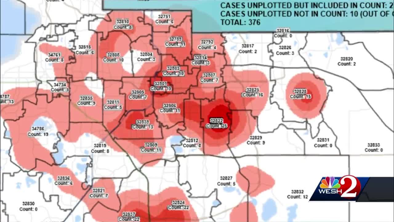 orange county zip code map orlando Coronavirus Hot Spots Show On Map Of Orange County orange county zip code map orlando