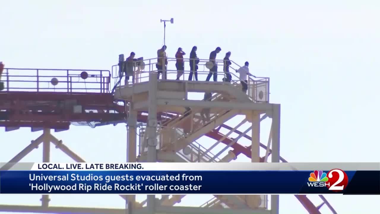 Riders rescued after Universal Studios roller coaster gets stuck