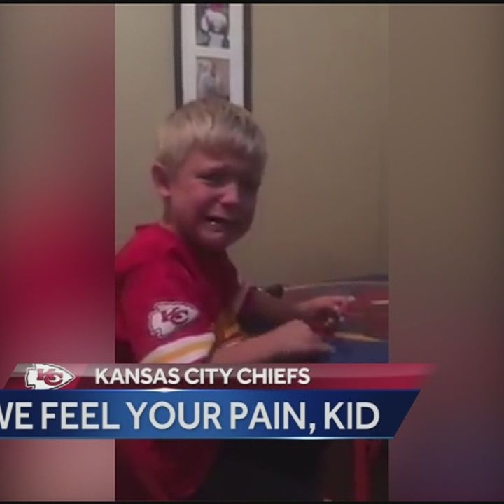Young Chiefs fan cries over loss
