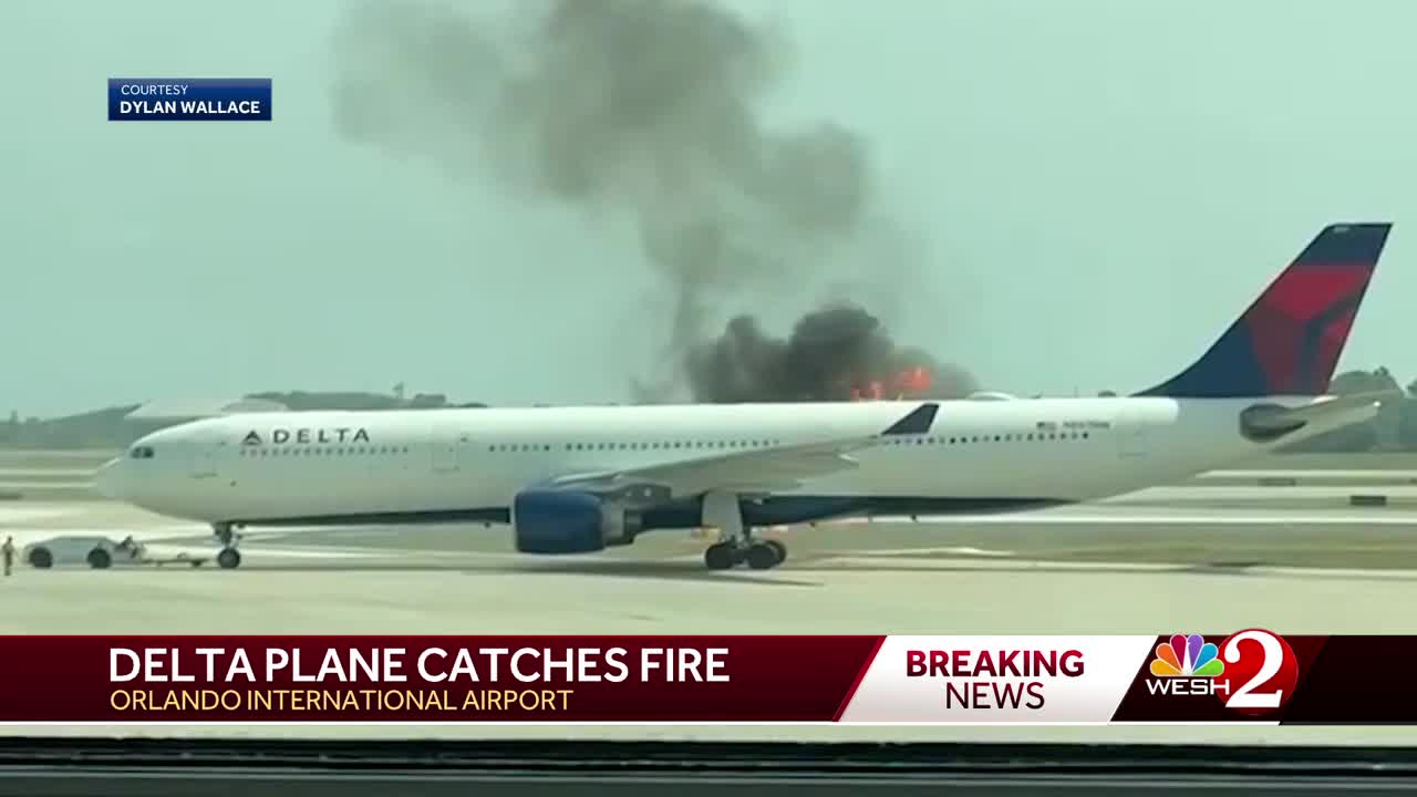 Delta jet bursts into flames at Orlando International Airport