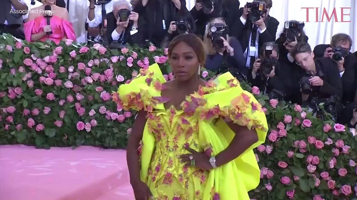 preview for Serena Williams Showed Up to the 2019 Met Gala Looking Like a Vision in a Stunning Gown and Matching Sneakers