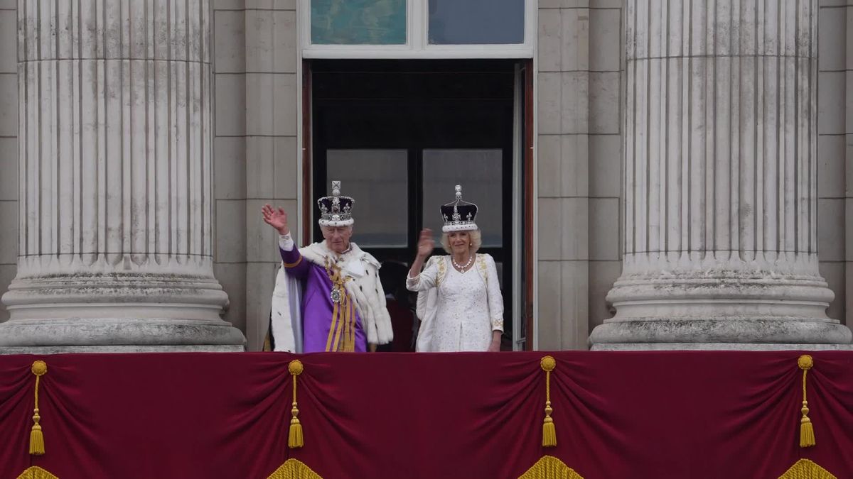 preview for King Charles and the royal family wave from Buckingham Palace balcony
