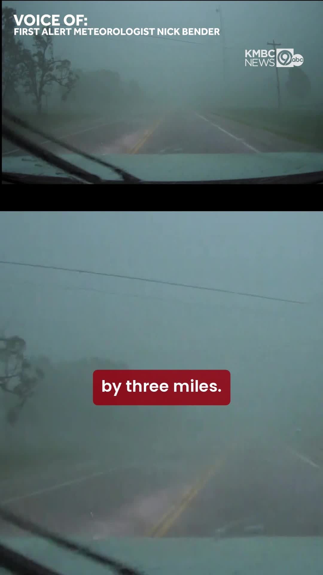 Video: Tornado sweeps past Stormtracker 9 near Tightwad, Missouri