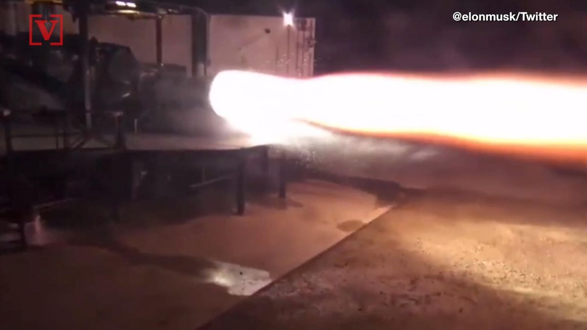 preview for Watch as Elon Musk Gives Us Sneak Peak at First Firing of New Raptor Engine