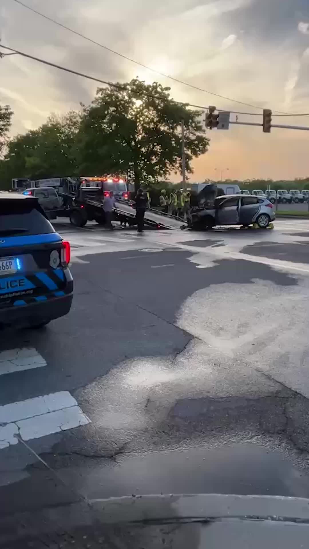 SUV involved in fiery crash in Lancaster