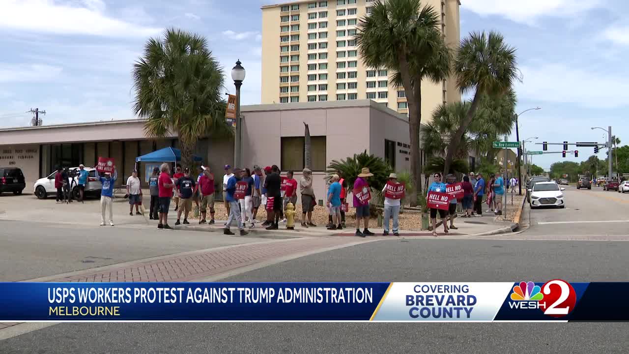 Brevard County mail carriers protest potential overhaul of U.S. Postal Service by Trump administration