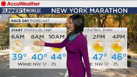 preview for AccuWeather New York City Marathon Forecast for November 2
