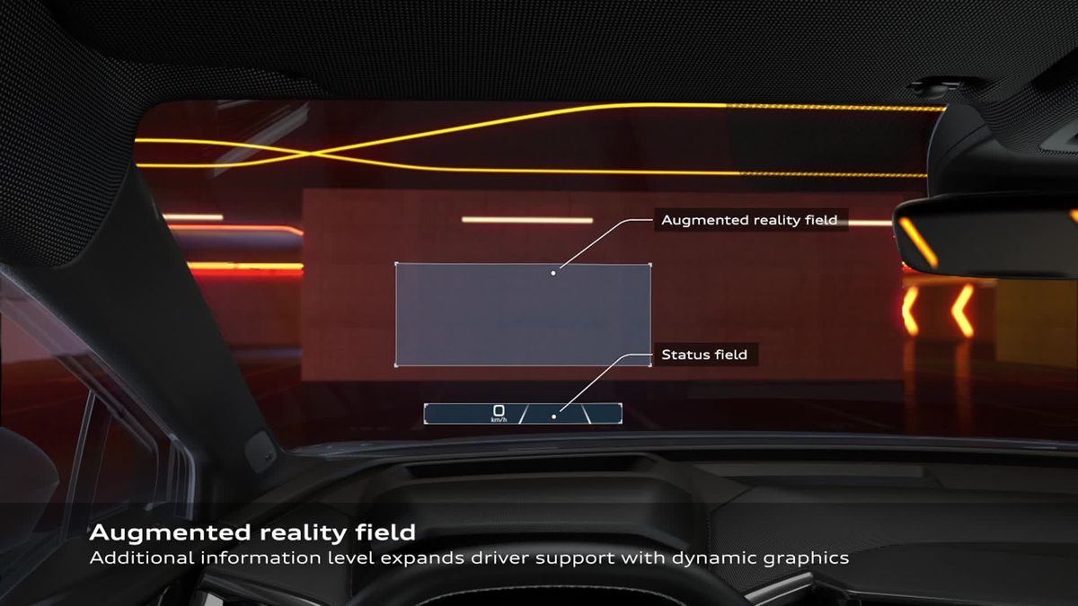 preview for Así funciona el Head-up Display con realidad aumentada de Audi