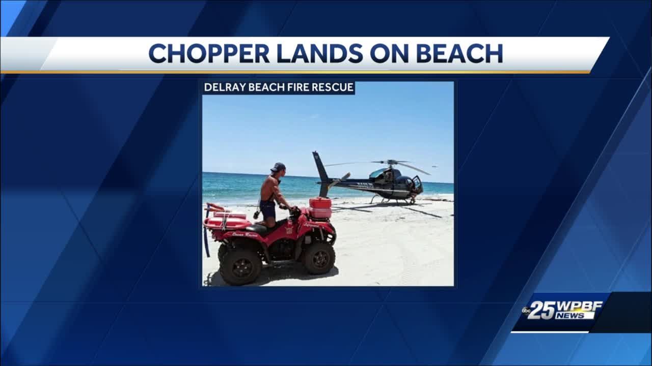 Helicopter lands on Delray Beach 'unexpectedly', officials say