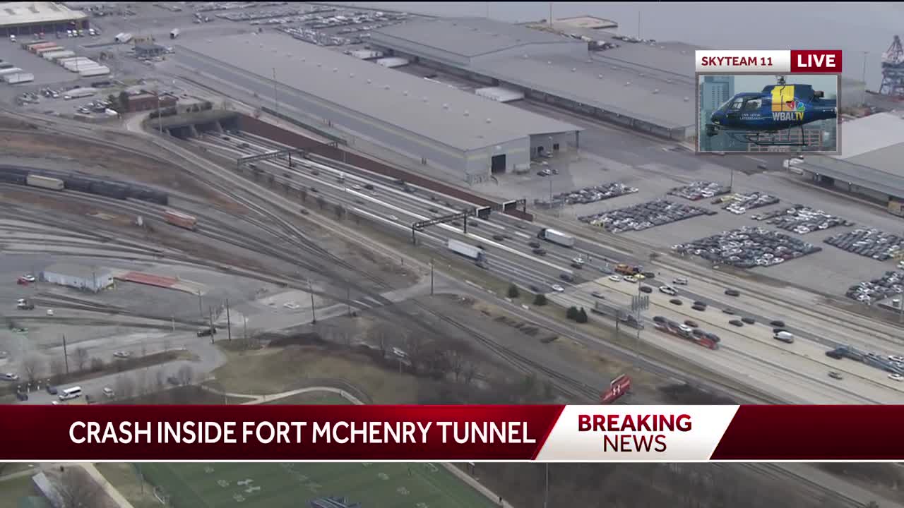 Breaking: Crash closes Bore 4 of Fort McHenry Tunnel