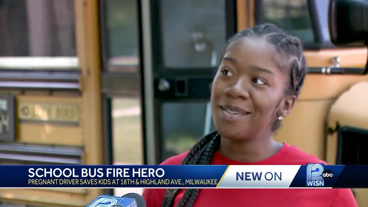 Pregnant school bus driver evacuates students to safety moments before bus ignites