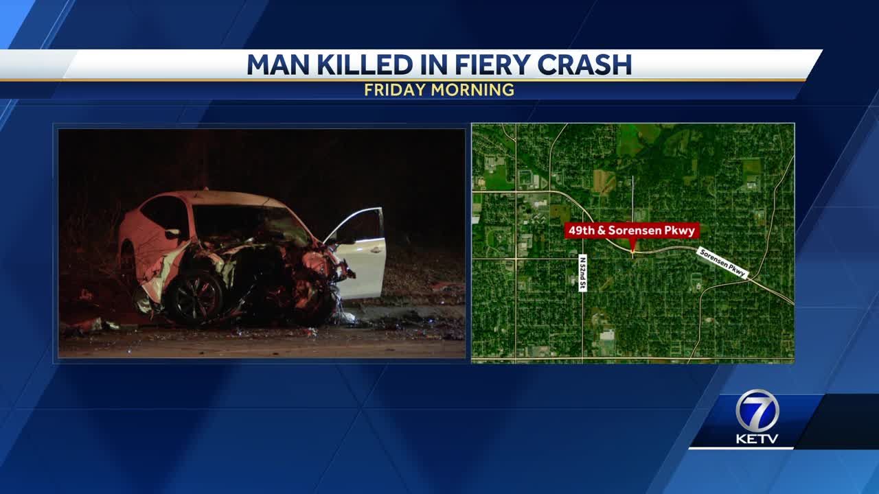 Omaha police identify man who died in fiery crash early Friday morning