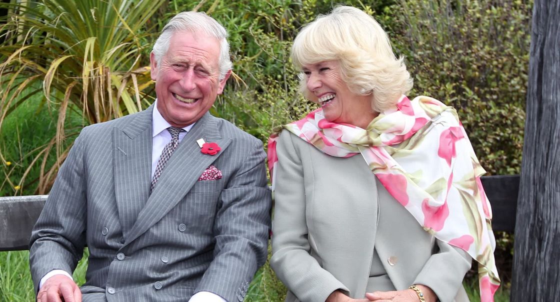 preview for Camilla, the Duchess of Cornwall and Prince Charles Laughing
