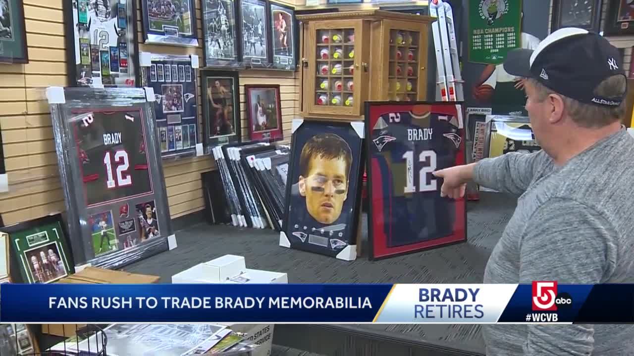 Tom Brady memorabilia red hot following retirement announcement