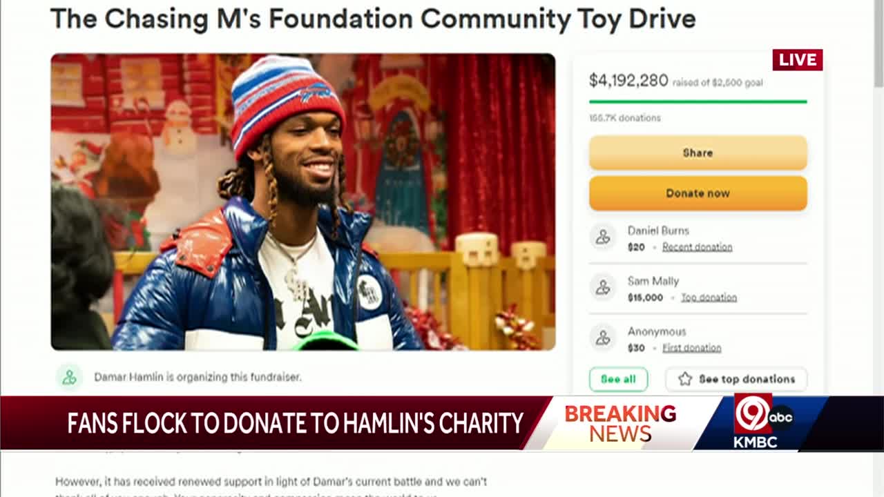 Donations to Damar Hamlin's charity top $6 million days after his injury